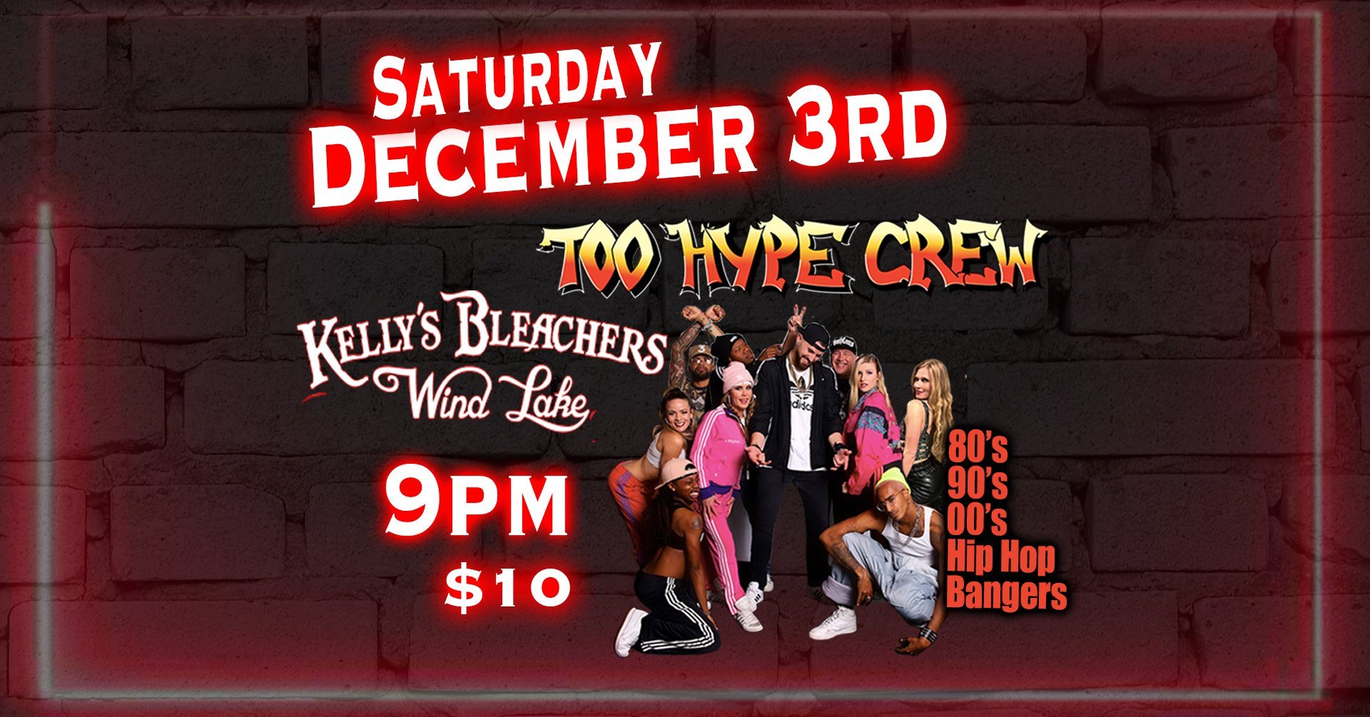 Live Music Too Hype Crew Kelly's Bleachers Wind Lake