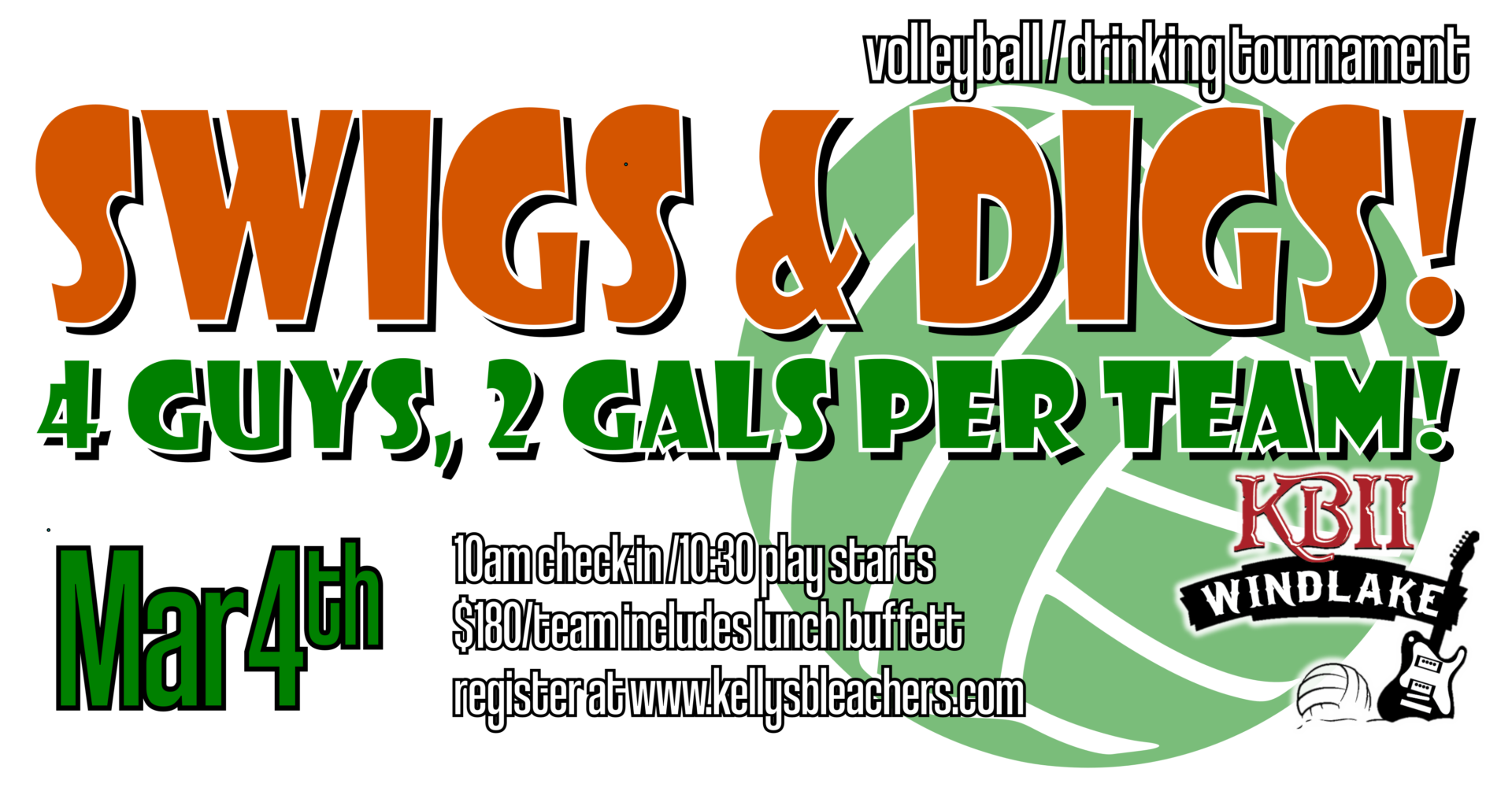 Volleyball Tournament Series Swigs & Digs! Kelly's Bleachers Wind Lake