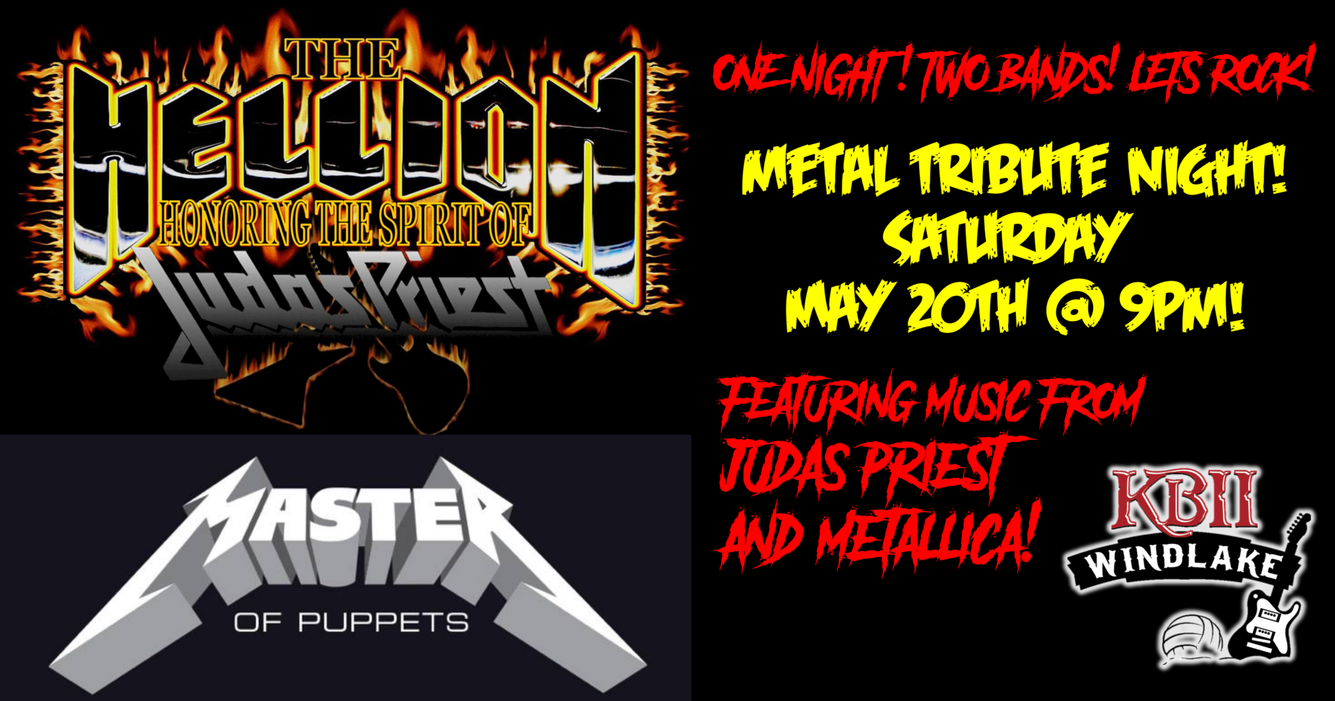 Live Music: The Hellion with Master of Puppets! | Kelly's Bleachers ...